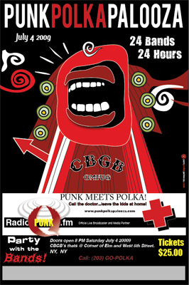 Punk Rock Polka Theme Poster Illustration