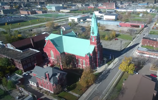 Drone Video of St. Albertus Church in Detroit Michigan